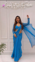 Sky Glow Ready-to-Wear Bandhani Saree
