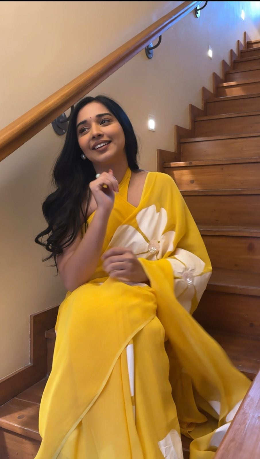 Sunshine Bloom Pre-Pleated Saree