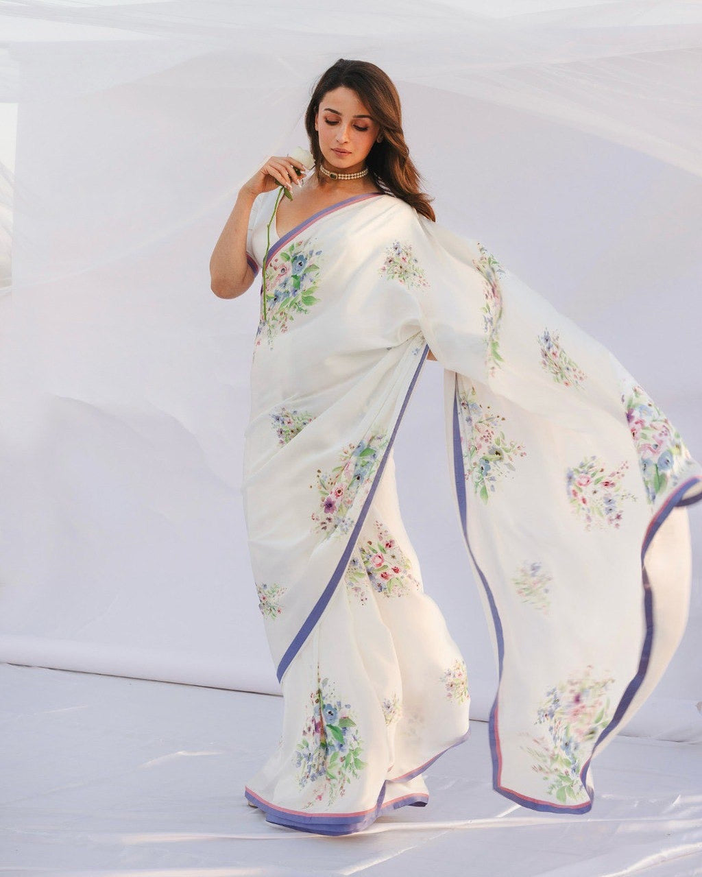 Ethereal Blossom Pre-Pleated Saree