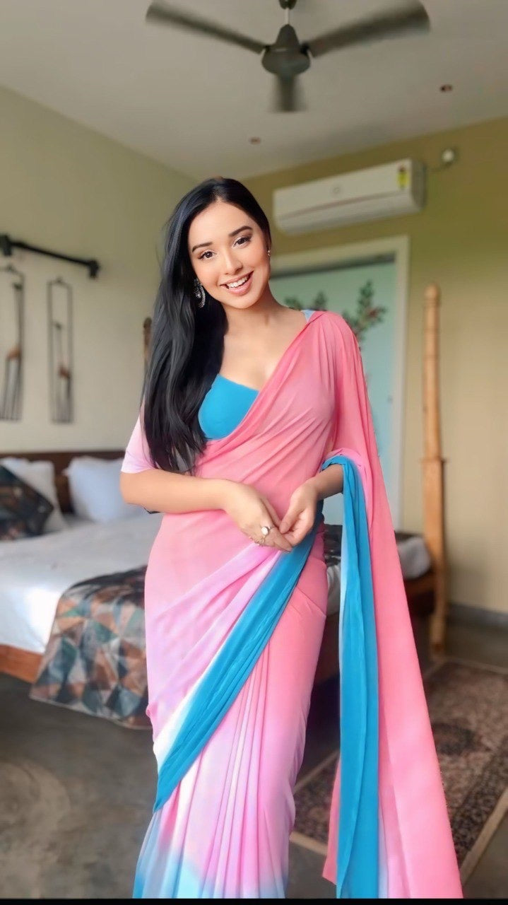 Multi Colour Georgette Ready to Wear Saree
