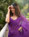 Royal Purple Pre-Pleated Ready-to-Wear Saree
