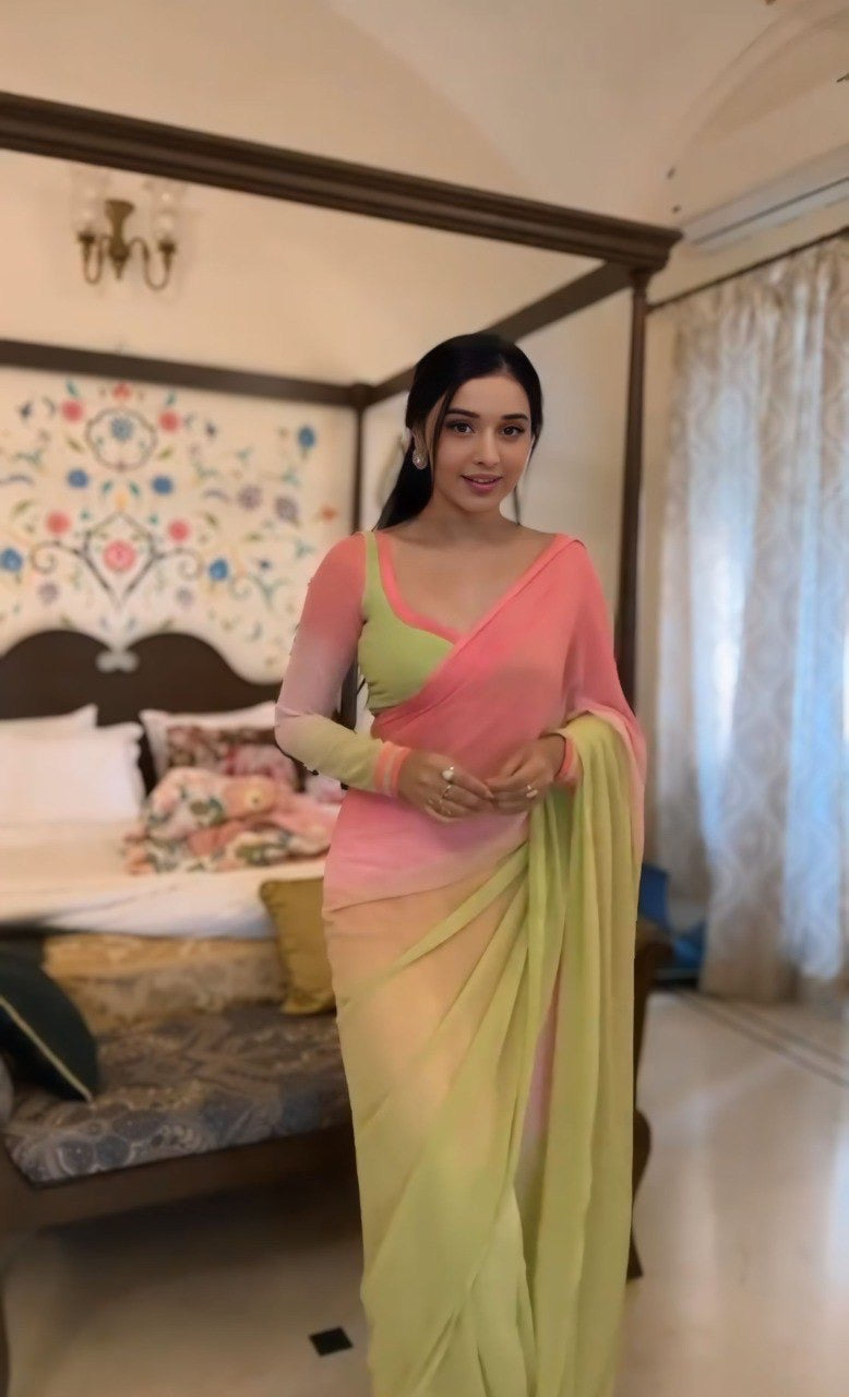 Multi Colour Ready to Wear Pre Pleated Saree