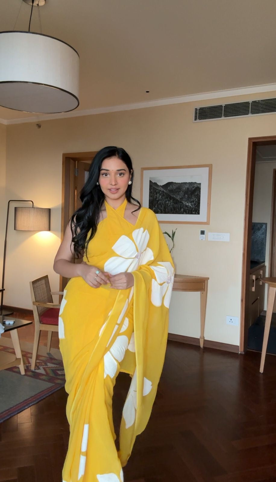 Sunshine Bloom Pre-Pleated Saree