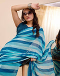 Ocean Whisper Ready to Wear  pre pleated saree